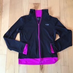 Champion Girls Track Jacket - Black/Violet - Large